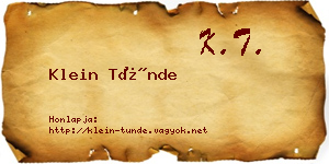 Klein Tünde névjegykártya