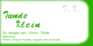 tunde klein business card