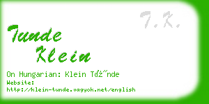 tunde klein business card